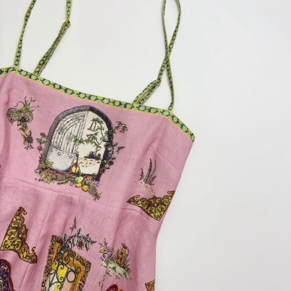 ALEMAIS Multicolour Monte Midi Dress in Linen - Picture 5 of 16